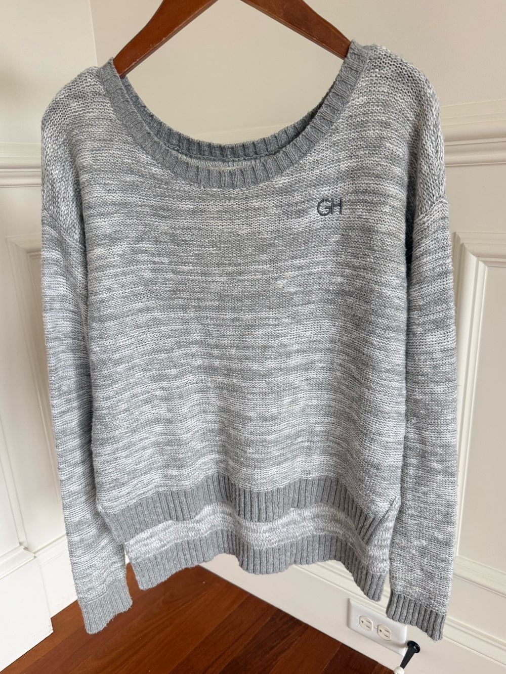 Gilly Hicks Sweater Gray Marled High Low Hem Pullover Sweatshirt Size XS / S